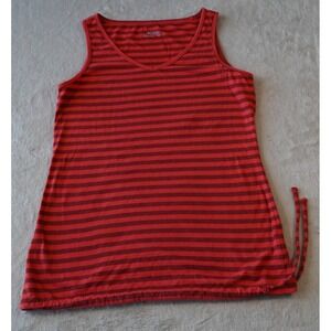 Columbia T Shirt Womens M/M Pink Stripe‎ Sleeveless Cotton Basic